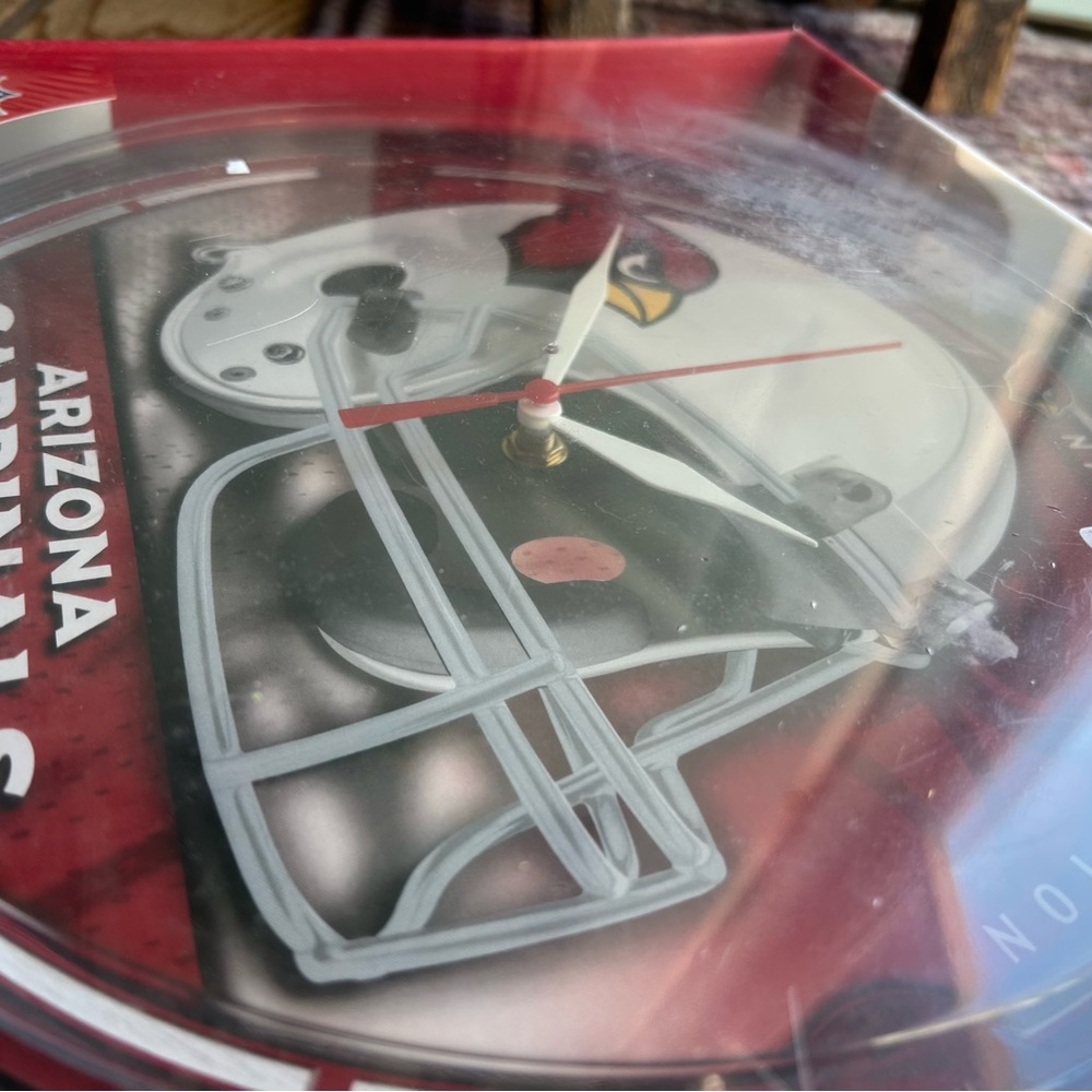 NIB Y2K Vintage Arizona Cardinals NFL Quartz Wall Clock Man Cave Decor WinCraft - Picture 5 of 10